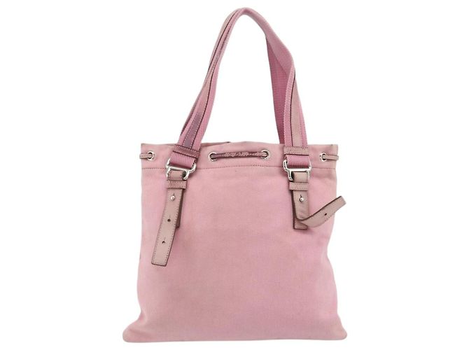 SAINT LAURENT Kahala Tote Tasche Canvas Rosa Silber 123435 Auth 176691 Pink - Ansicht 3