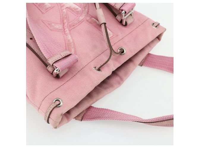 SAINT LAURENT Kahala Tote Tasche Canvas Rosa Silber 123435 Auth 176691 Pink - Ansicht 6