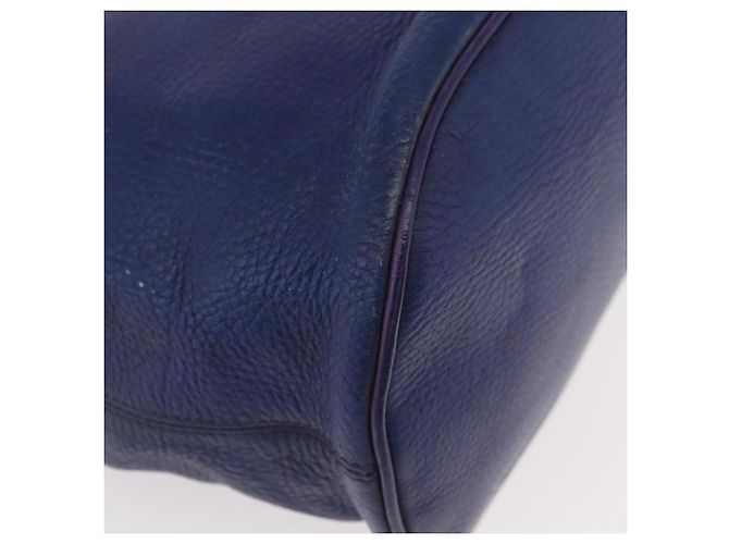 Céline Borsa a Spalla CELINE in Pelle Blu Argento Auth 177125A - vista 10