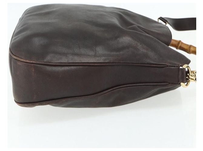 GUCCI Bamboo Hand Bag Leather 2way Brown Gold 001 2058 1577 0 Auth bs34732 Golden - view 5