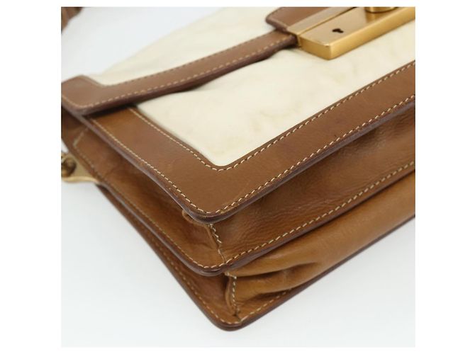 Borsa a Spalla PRADA Nylon Avorio Oro Auth BA12301 D'oro Crudo - vista 11
