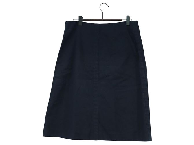 Prada Gonna in cotone blu navy Auth 174903A - vista 2