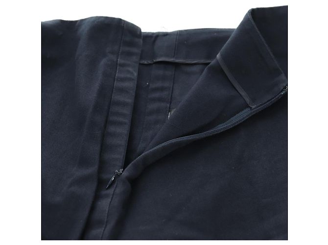 Prada Gonna in cotone blu navy Auth 174903A - vista 4