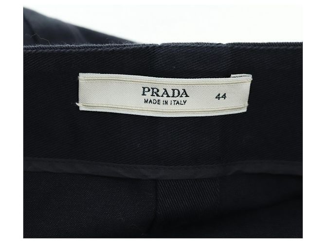 Prada Gonna in cotone blu navy Auth 174903A - vista 5