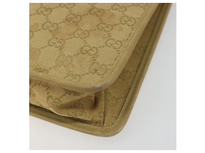 Borsa a Spalla GG Canvas Gucci Beige Oro 91762 Auth 176892 D'oro - vista 10