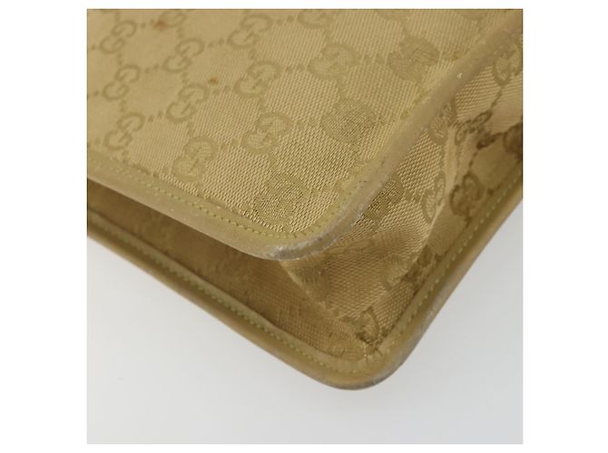 Borsa a Spalla GG Canvas Gucci Beige Oro 91762 Auth 176892 D'oro - vista 11