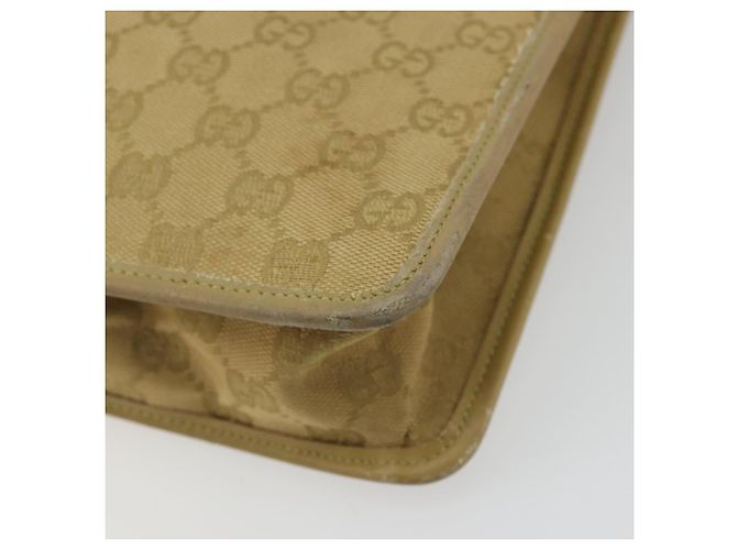 Borsa a Spalla GG Canvas Gucci Beige Oro 91762 Auth 176892 D'oro - vista 12