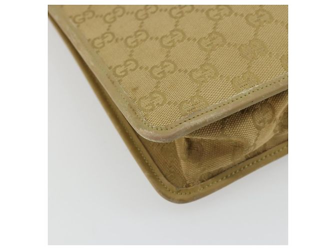 Borsa a Spalla GG Canvas Gucci Beige Oro 91762 Auth 176892 D'oro - vista 13