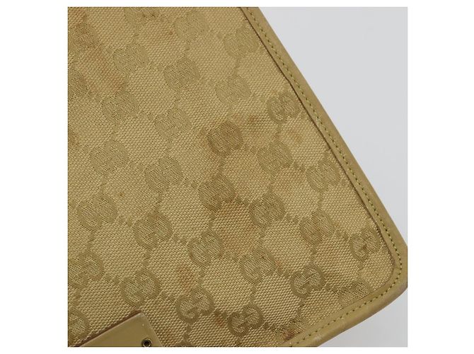 Borsa a Spalla GG Canvas Gucci Beige Oro 91762 Auth 176892 D'oro - vista 14