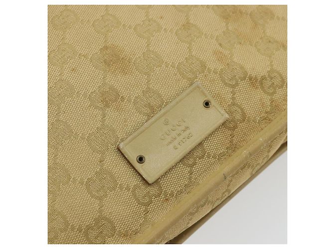 Borsa a Spalla GG Canvas Gucci Beige Oro 91762 Auth 176892 D'oro - vista 15