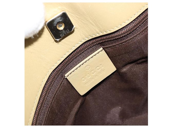 Borsa a Spalla GG Canvas Gucci Beige Oro 91762 Auth 176892 D'oro - vista 16