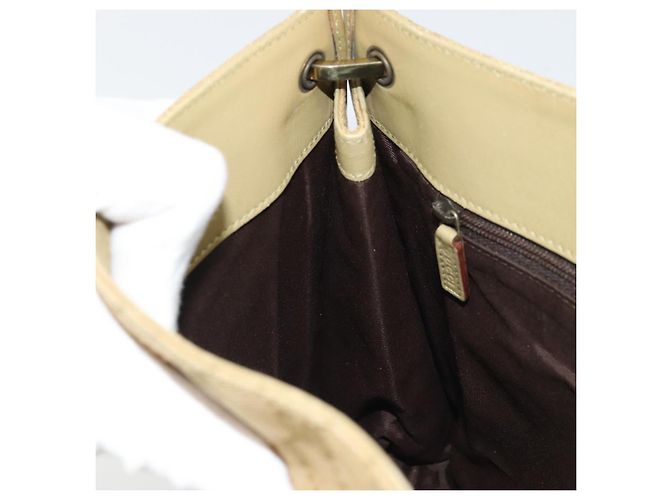 Borsa a Spalla GG Canvas Gucci Beige Oro 91762 Auth 176892 D'oro - vista 19