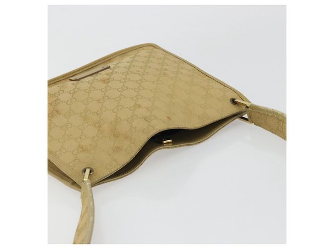 Borsa a Spalla GG Canvas Gucci Beige Oro 91762 Auth 176892 D'oro - vista 6