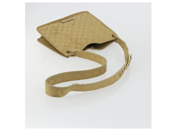 Borsa a Spalla GG Canvas Gucci Beige Oro 91762 Auth 176892 D'oro - vista 7
