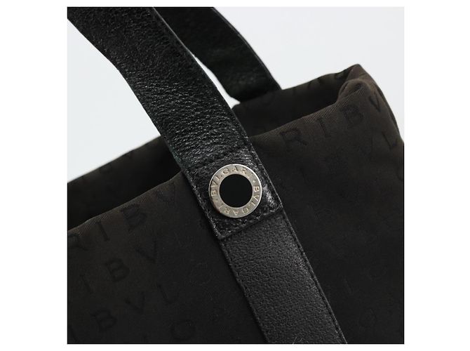 Bulgari BVLGARI Tote Bag Canvas Leather Black Silver Auth ka4072 Silvery - view 14