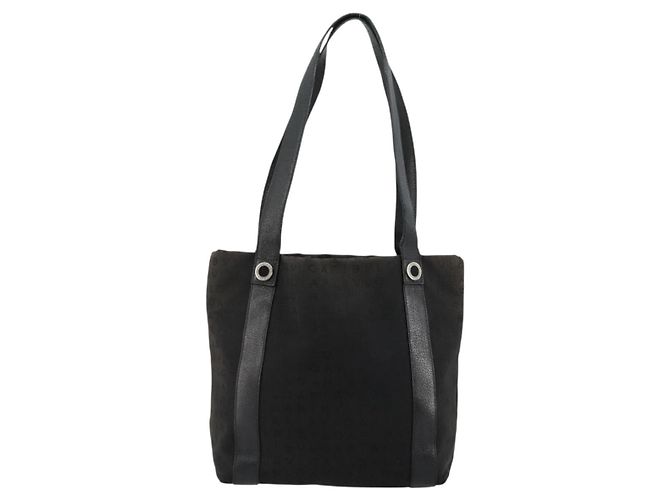 Bulgari BVLGARI Tote Bag Canvas Leather Black Silver Auth ka4072 Silvery - view 2