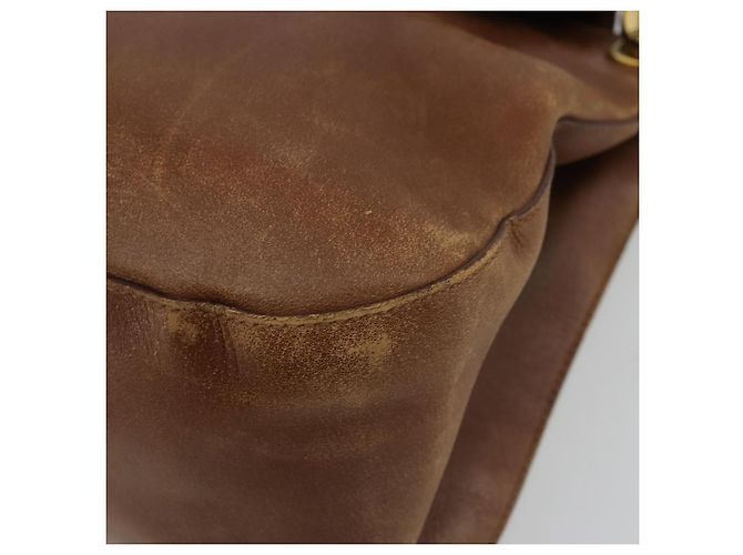 Borsa a Spalla PRADA in Pelle Marrone Oro Auth ep14232 D'oro - vista 10