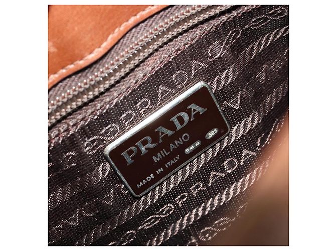 Borsa a Spalla PRADA in Pelle Marrone Oro Auth ep14232 D'oro - vista 15