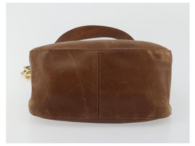 Borsa a Spalla PRADA in Pelle Marrone Oro Auth ep14232 D'oro - vista 9