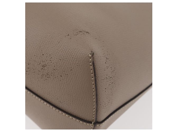 FENDI Tote Bag aus grauem Leder mit Silber 8BH348 Auth ep14374A Braun - Ansicht 14