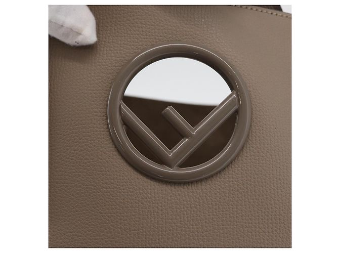 FENDI Tote Bag aus grauem Leder mit Silber 8BH348 Auth ep14374A Braun - Ansicht 15