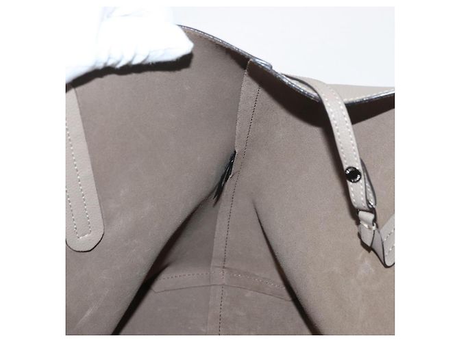 FENDI Tote Bag aus grauem Leder mit Silber 8BH348 Auth ep14374A Braun - Ansicht 19