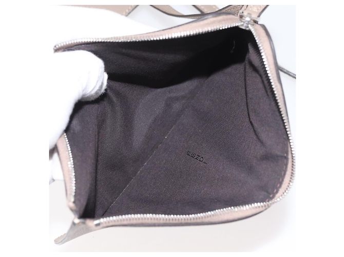 FENDI Tote Bag aus grauem Leder mit Silber 8BH348 Auth ep14374A Braun - Ansicht 23