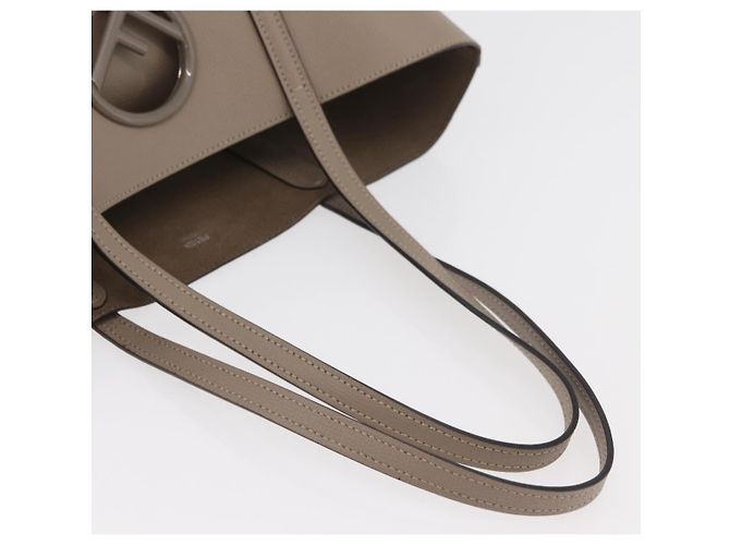 FENDI Tote Bag aus grauem Leder mit Silber 8BH348 Auth ep14374A Braun - Ansicht 7
