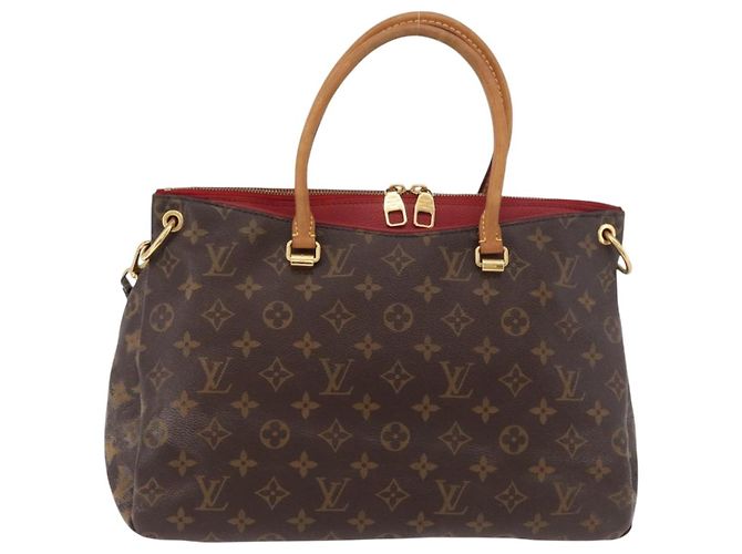 LOUIS VUITTON Borsa a Mano Monogram Pallas MM 2way Rossa M41175 LV Auth BA12249A Rosso Monogramma - vista 13