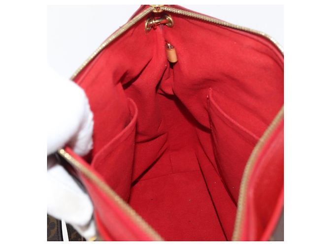 LOUIS VUITTON Borsa a Mano Monogram Pallas MM 2way Rossa M41175 LV Auth BA12249A Rosso Monogramma - vista 21