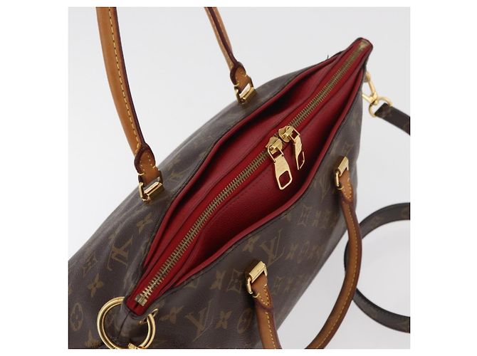 LOUIS VUITTON Borsa a Mano Monogram Pallas MM 2way Rossa M41175 LV Auth BA12249A Rosso Monogramma - vista 6