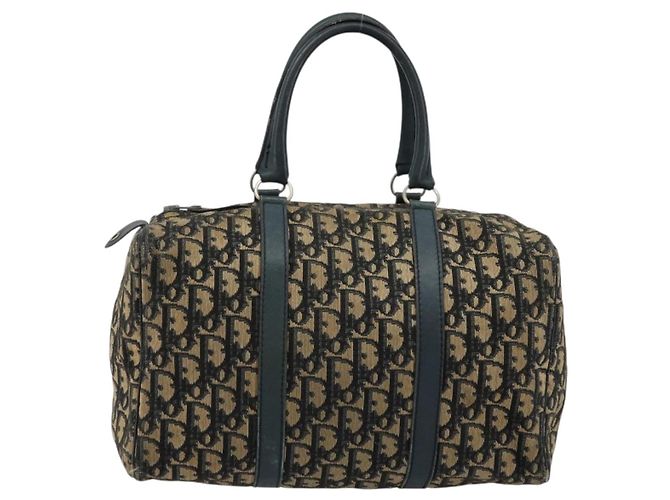 Christian Dior Trotter Canvas Handtasche Navy Silber Authentisch 168844 - Ansicht 2
