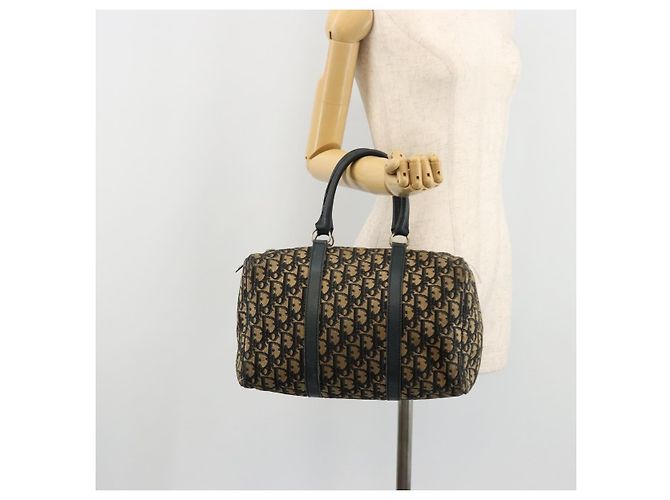 Christian Dior Trotter Canvas Handtasche Navy Silber Authentisch 168844 - Ansicht 21