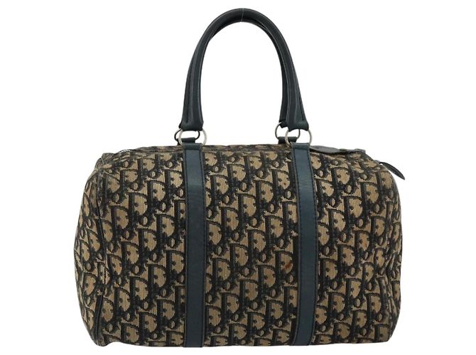 Christian Dior Trotter Canvas Handtasche Navy Silber Authentisch 168844 - Ansicht 3