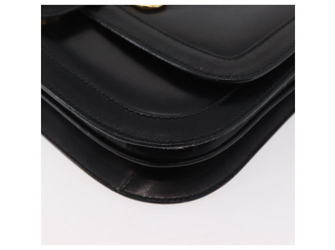 Gucci Borsa a Spalla Horsebit in Pelle Nera e Oro Auth ep14024 Nero D'oro - vista 11