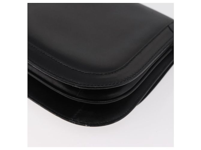 Gucci Borsa a Spalla Horsebit in Pelle Nera e Oro Auth ep14024 Nero D'oro - vista 13