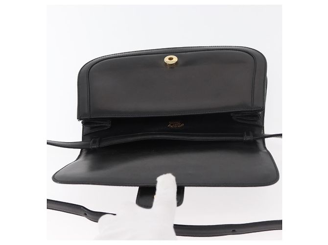 Gucci Borsa a Spalla Horsebit in Pelle Nera e Oro Auth ep14024 Nero D'oro - vista 15