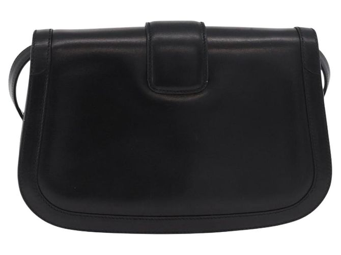 Gucci Borsa a Spalla Horsebit in Pelle Nera e Oro Auth ep14024 Nero D'oro - vista 3