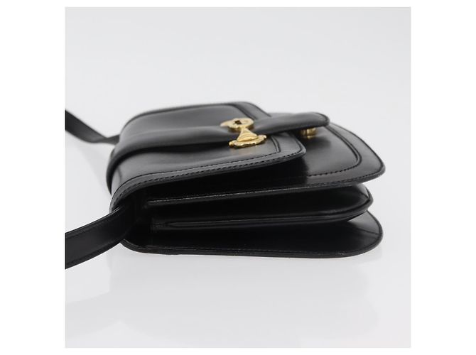 Gucci Borsa a Spalla Horsebit in Pelle Nera e Oro Auth ep14024 Nero D'oro - vista 5