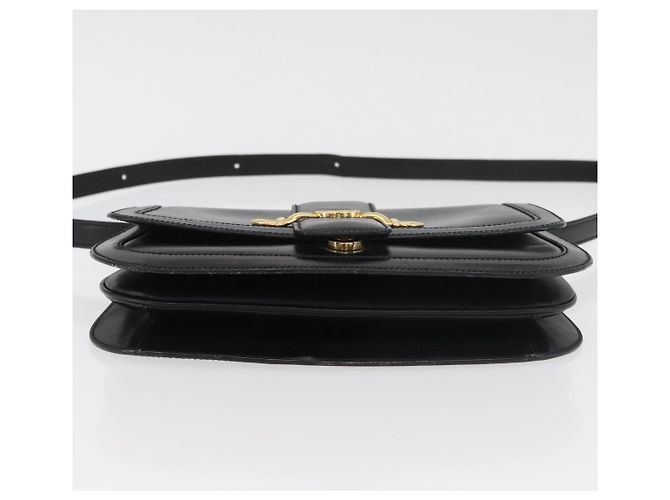 Gucci Borsa a Spalla Horsebit in Pelle Nera e Oro Auth ep14024 Nero D'oro - vista 9