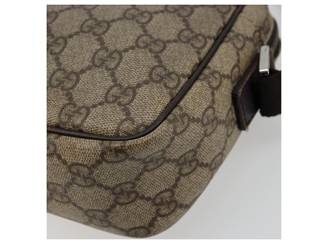 Borsa a spalla GG Supreme in PVC beige e argento di GUCCI 114291 Auth ep14124 - vista 12