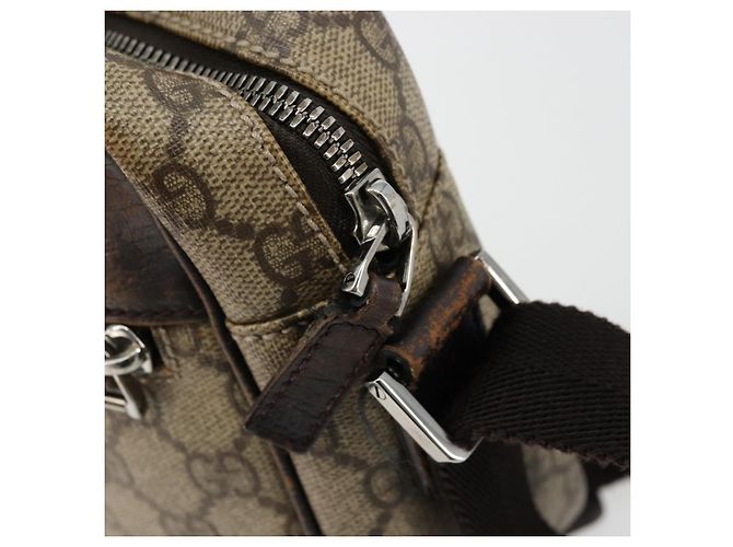 Borsa a spalla GG Supreme in PVC beige e argento di GUCCI 114291 Auth ep14124 - vista 15