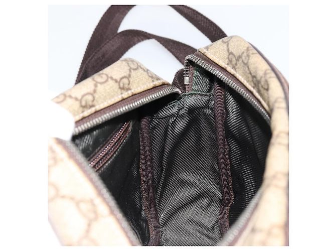 Borsa a spalla GG Supreme in PVC beige e argento di GUCCI 114291 Auth ep14124 - vista 18