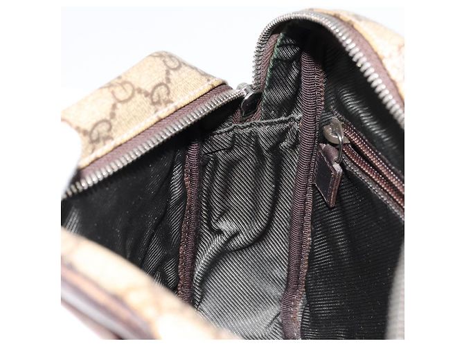 Borsa a spalla GG Supreme in PVC beige e argento di GUCCI 114291 Auth ep14124 - vista 19