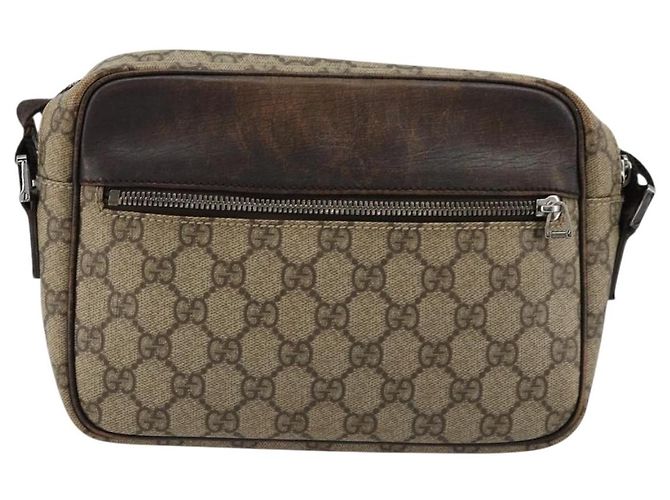 Borsa a spalla GG Supreme in PVC beige e argento di GUCCI 114291 Auth ep14124 - vista 2