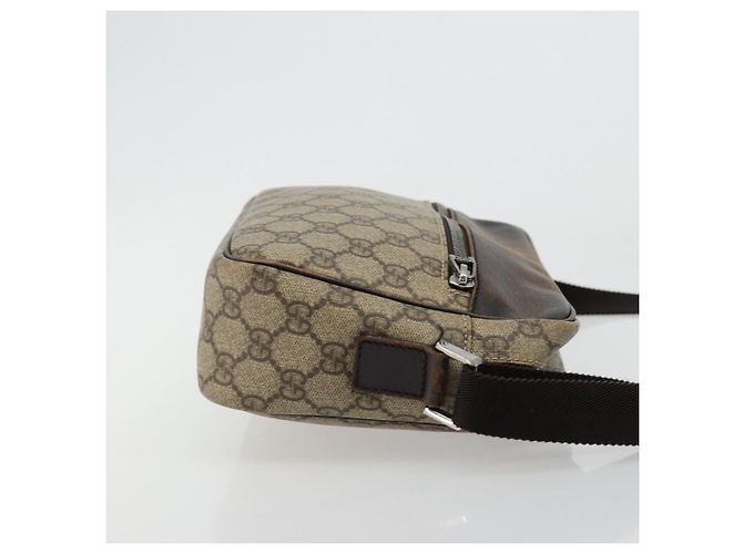 Borsa a spalla GG Supreme in PVC beige e argento di GUCCI 114291 Auth ep14124 - vista 4