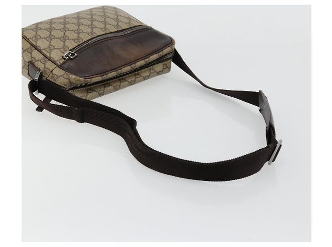 Borsa a spalla GG Supreme in PVC beige e argento di GUCCI 114291 Auth ep14124 - vista 7