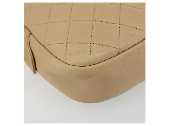 Borsa a spalla a catena CHANEL in pelle beige oro CC Auth bs34488 D'oro - vista 11