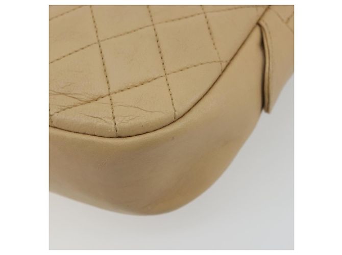 Borsa a spalla a catena CHANEL in pelle beige oro CC Auth bs34488 D'oro - vista 12