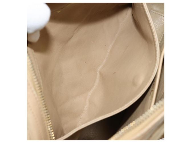 Borsa a spalla a catena CHANEL in pelle beige oro CC Auth bs34488 D'oro - vista 22